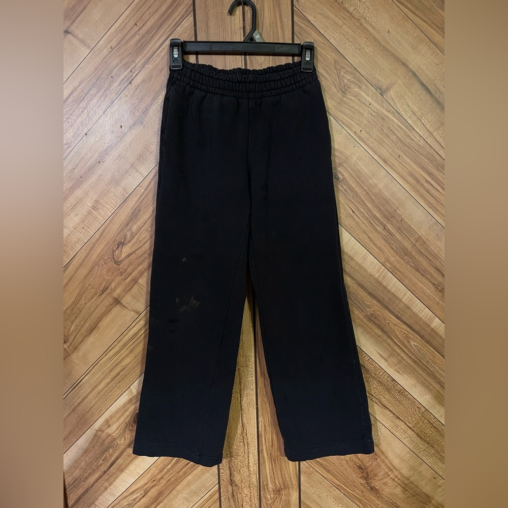 Athleta Girl Juniors Large 12 Black Wide Leg Pull On Jogger Pants Flawed - Picture 2 of 8